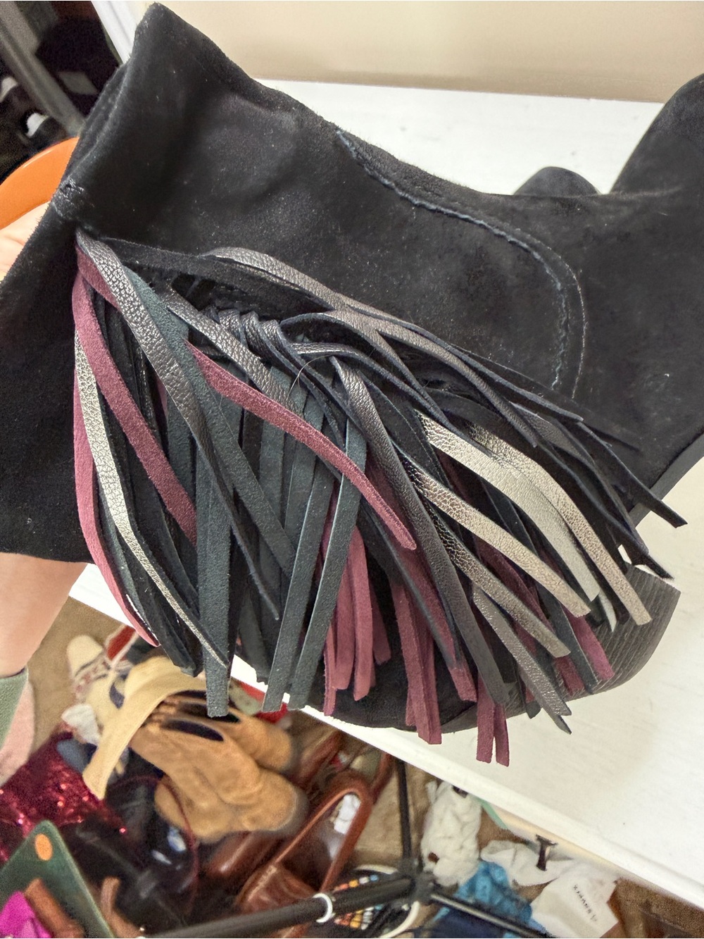 Sam Edelman Women's Louie Boot Roll Down Fringe sz 11 - Picture 6 of 10